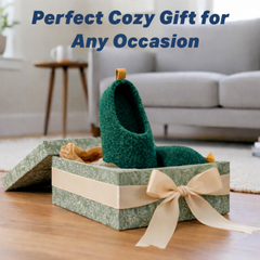 Handmade Wool Indoor Slippers – Natural Felt House Shoes Peackock Green