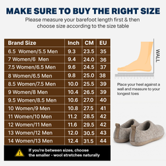 Haussimple Gray Wool Clog Slippers – Handmade Unisex Indoor Felt House Shoes