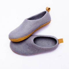 Haussimple Wool Indoor Slippers – Cozy Unisex House Shoes, Dark Gray