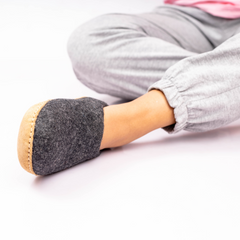 Handmade Wool Indoor Slippers – Natural Felt House Shoes Charcoal