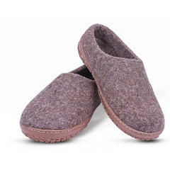 Unisex Wool Outdoor Slippers - Natural Brown