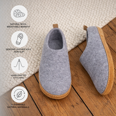 Haussimple Wool Indoor Slippers – Cozy Unisex House Shoes, Dark Gray