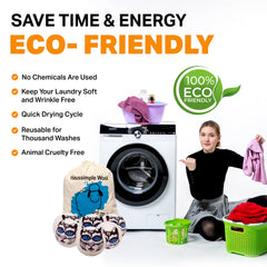 Haussimple Wool Dryer Balls Gray Cat 6-Count