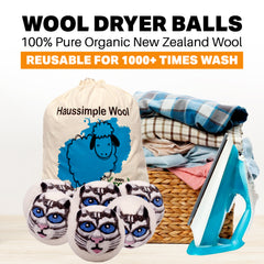 Haussimple Wool Dryer Balls Gray Cat 6-Count