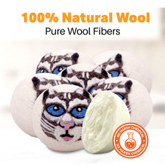 Haussimple Wool Dryer Balls Gray Cat 6-Count