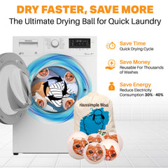 Haussimple Wool Dryer Balls Orange Cat 6-Count