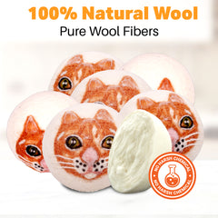 Haussimple Wool Dryer Balls Orange Cat 6-Count