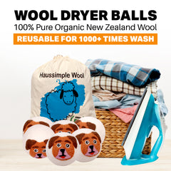 Haussimple Wool Dryer Balls Orange Dog 6-Count