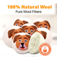 Haussimple Wool Dryer Balls Orange Dog 6-Count