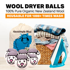 Wool Dryer Balls XL Organic Laundry Fabric Softener 6-Pack