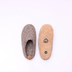 Haussimple Unisex Indoor Wool Slippers, Natural Brown