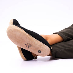 Haussimple Unisex Wool Indoor Slippers, Black