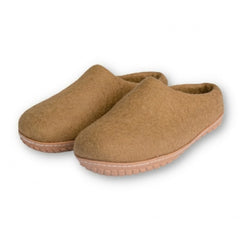 Unisex Wool Outdoor Slippers - Tan
