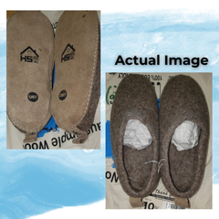 Haussimple Clearance Wool Slippers Natural Brown- Good