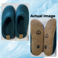 Haussimple Clearance Wool Slippers Peacock Green - Good