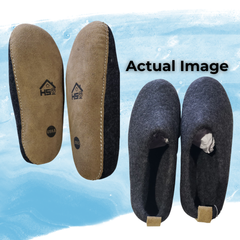 Haussimple Clearance Wool Slippers Charcoal- Like New