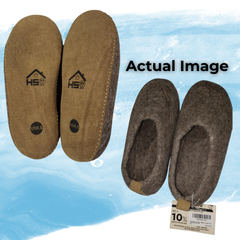 Haussimple Clearance Wool Slippers Natural Brown - Like New