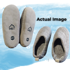 Haussimple Clearance Wool Slippers Natural Brown - Like New
