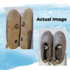 Haussimple Clearance Wool Slippers Natural Brown- Good