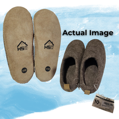 Haussimple Clearance Wool Slippers Natural Brown - Like New