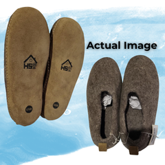 Haussimple Clearance Wool Slippers Natural Brown - Like New