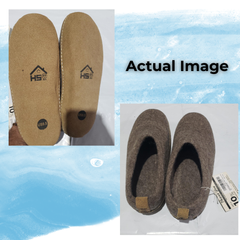 Haussimple Clearance Wool Slippers Natural Brown- Very Good