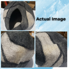 Haussimple Wool Cat Cave Clearance Gray White — Like New