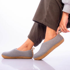 Haussimple Wool Indoor Slippers – Cozy Unisex House Shoes, Dark Gray