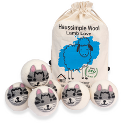 Organic Wool Dryer Balls Cat Pack of 6