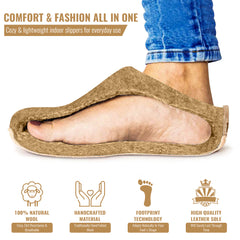 Indoor Wool Slippers Unisex Beige