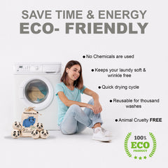 Wool Felt Dryer Balls Reusable Organic Fabric Softener 6 Pack Panda