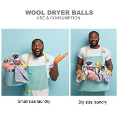 Wool Dryer Balls Extra Large Organic Reusable Laundry Fabric Softener 6-Pack Farm