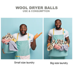 Wool Felt Dryer Balls Reusable Organic Fabric Softener 6 Pack Panda