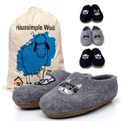 Unisex Indoor Wool Slippers Cat Dog & Panda Print