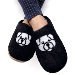 Unisex Indoor Wool Slippers Cat Dog & Panda Print