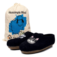 Unisex Indoor Wool Slippers Cat Dog & Panda Print