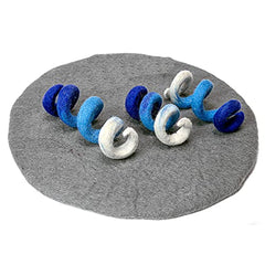 Wool Cat Spring Toys Set of 3 Fun Play for Kittens Interactive Toy Organic Felt