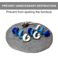 Wool Cat Spring Toys Set of 3 Fun Play for Kittens Interactive Toy Organic Felt