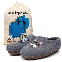 Unisex Indoor Wool Slippers Cat Dog & Panda Print