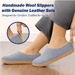 Haussimple Wool Indoor Slippers – Cozy Unisex House Shoes, Dark Gray