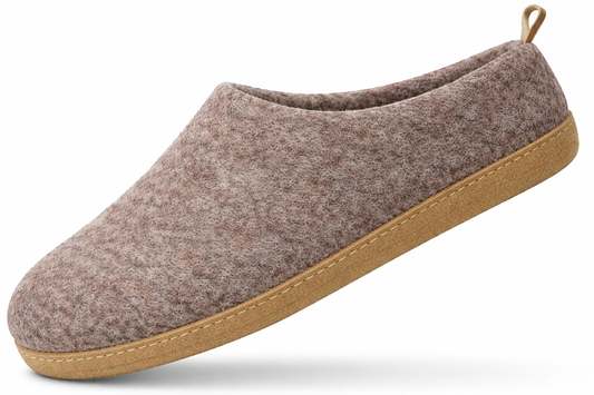 Haussimple Unisex Indoor Wool Slippers, Natural Brown