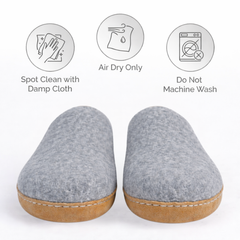 Haussimple Wool Indoor Slippers – Cozy Unisex House Shoes, Dark Gray