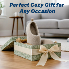 Haussimple Gray Wool Clog Slippers – Handmade Unisex Indoor Felt House Shoes