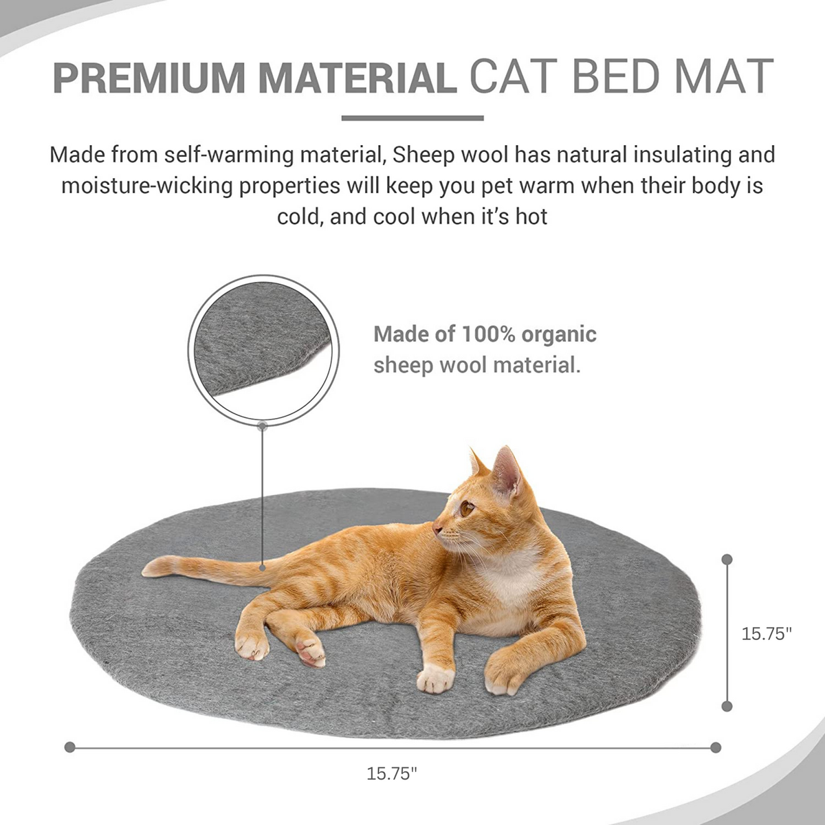 Haussimple Wool Cat Bed Sleeping Mat