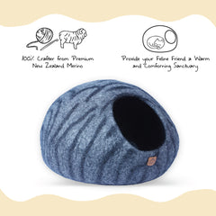 Wool Cat Cave House Bed Gray Tiger