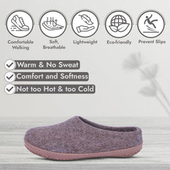 Unisex Wool Outdoor Slippers - Natural Brown