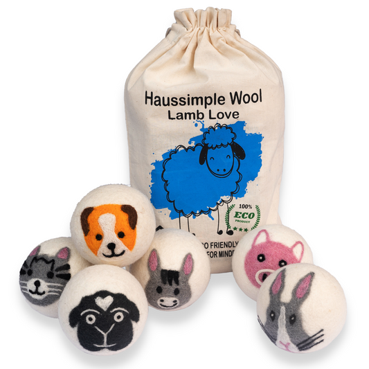 Wool Dryer Balls XL Organic Laundry Fabric Softener 6-Pack