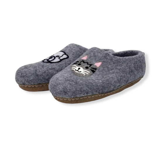 Unisex Indoor Wool Slippers Cat Dog & Panda Print