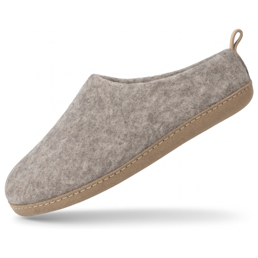 Haussimple Gray Wool Clog Slippers – Handmade Unisex Indoor Felt House Shoes