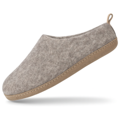 Haussimple Gray Wool Clog Slippers – Handmade Unisex Indoor Felt House Shoes